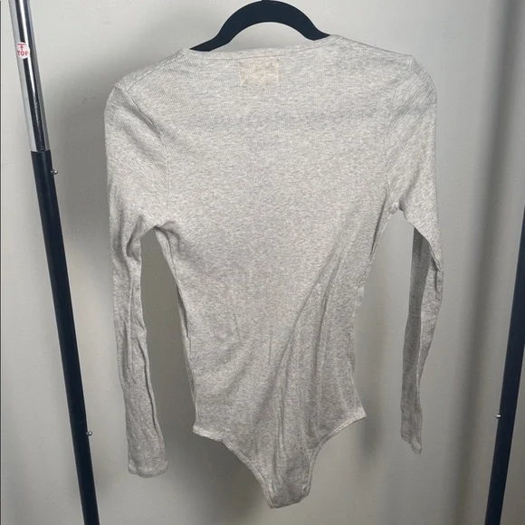 Loulou Studio Arro Ribbed Mélange Cotton Ribbed Long Sleeve Bodysuit Size Small - Picture 8 of 8